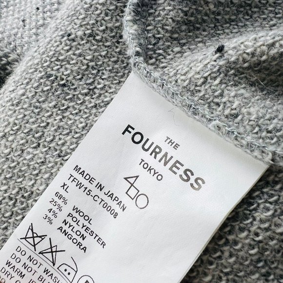 The Fourness Tokyo Gray & Black Donegal Wool Blend Zip Cardigan Sweater Size XL - Picture 3 of 4